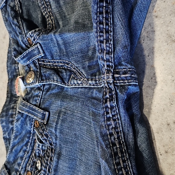 True Religion 28x33 Dark Blue Low Rise Boot Cut Jeans - Picture 6 of 8